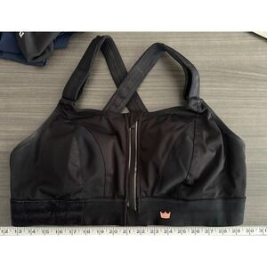 Shefit 110002 Ultimate Sports Bra High Impact Zip Up Front Close Medium Black